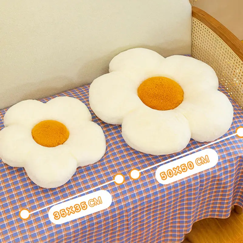 Stuffed Daisy Flower Cushion – Sunflower Shape Pillow for Decor & Comfort