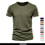 Men 100% Cotton Short Sleeve T Shirt Soft Casual Summer Fitness Type