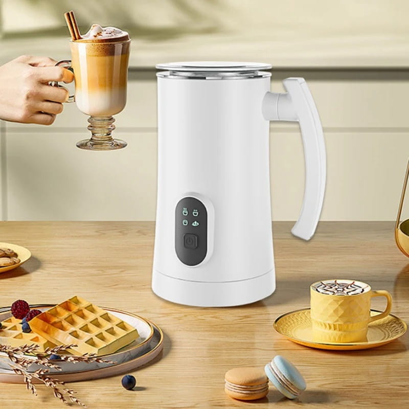 4-in-1 Electric Milk Frother and Steamer: Hot/Cold Foam Maker