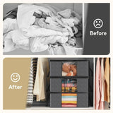Clothes Storage Bag Foldable 3 Layer Fabric Sturdy Closet Organizer