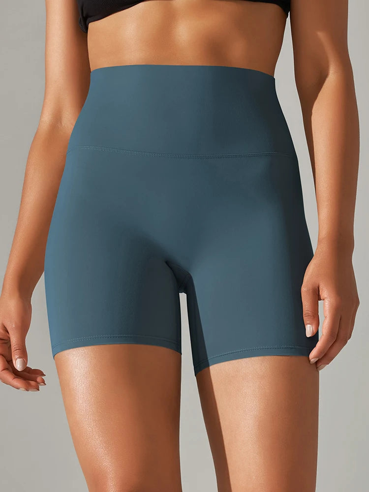 High Waist Yoga Shorts Quick Drying Fitness Workout Length
