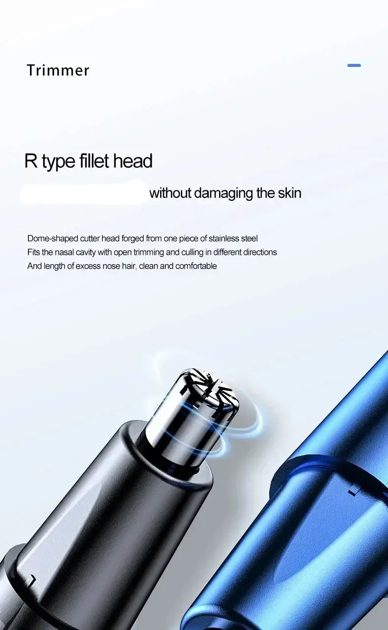 USB Rechargeable Metal Nose and Ear Hair Trimmer for Men and Women