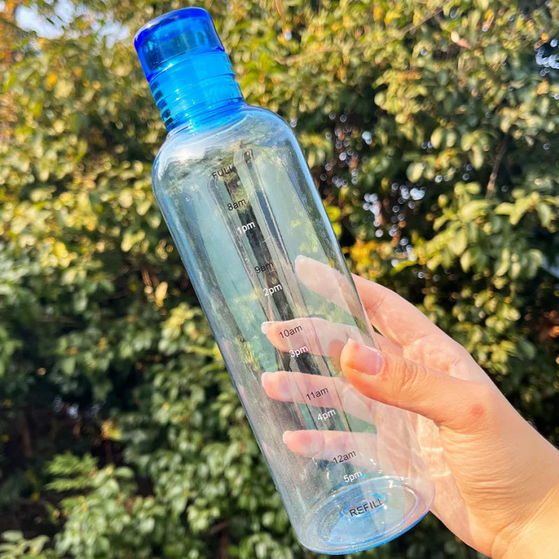 Elegant Time Scale Water Bottle 700ml – Portable Fitness Hydration