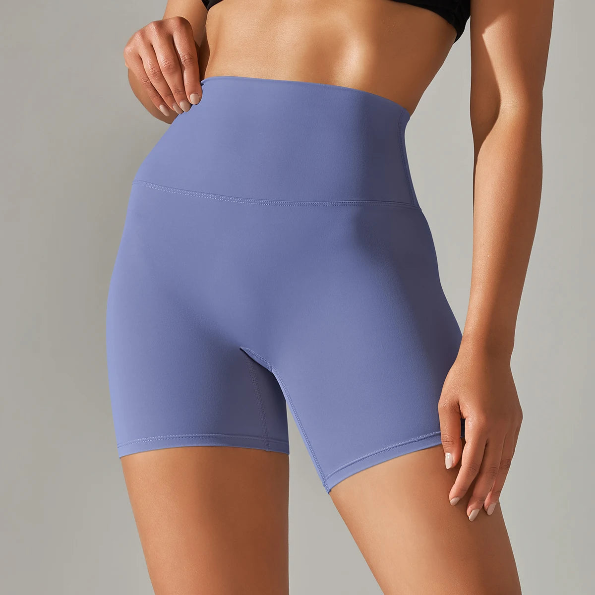 High Waist Yoga Shorts Quick Drying Fitness Workout Length