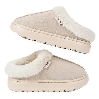 Kidmi Winter Shoes Casual Outdoor Cotton Plush Padded Slippers - U001beige / 44-45(fit42-43)