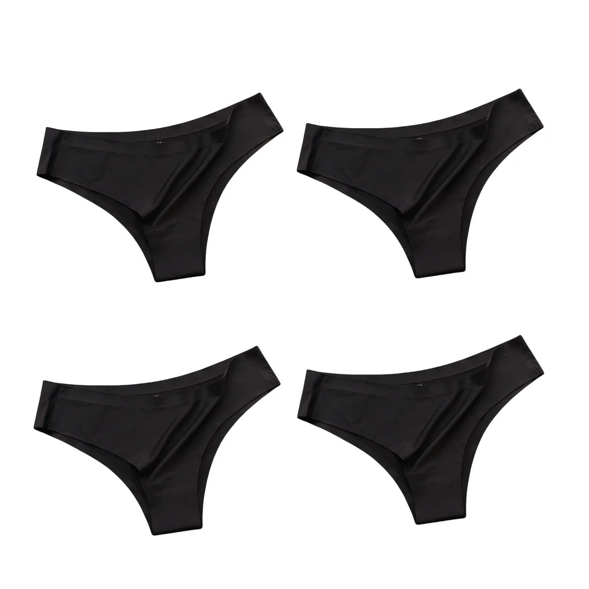 4PCS Seamless Brazilian Type Panties Ice Silk Low Waist Sexy Briefs