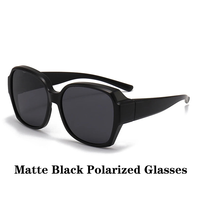 Round Polarized Fitover Sunglasses Vintage Portable Eyewear for Driving