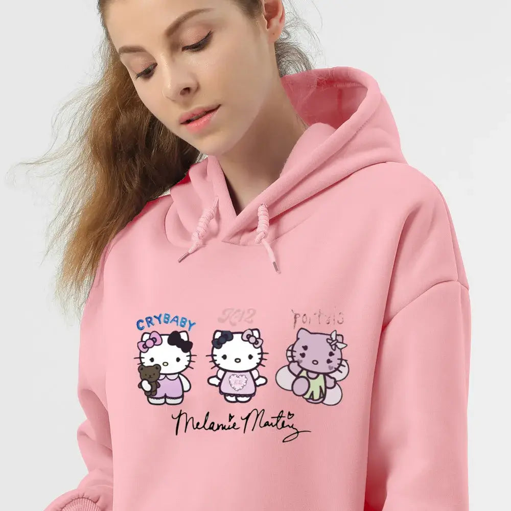 Funny Melanie Martinez Cartoon Cat Hoodie for Women and Men