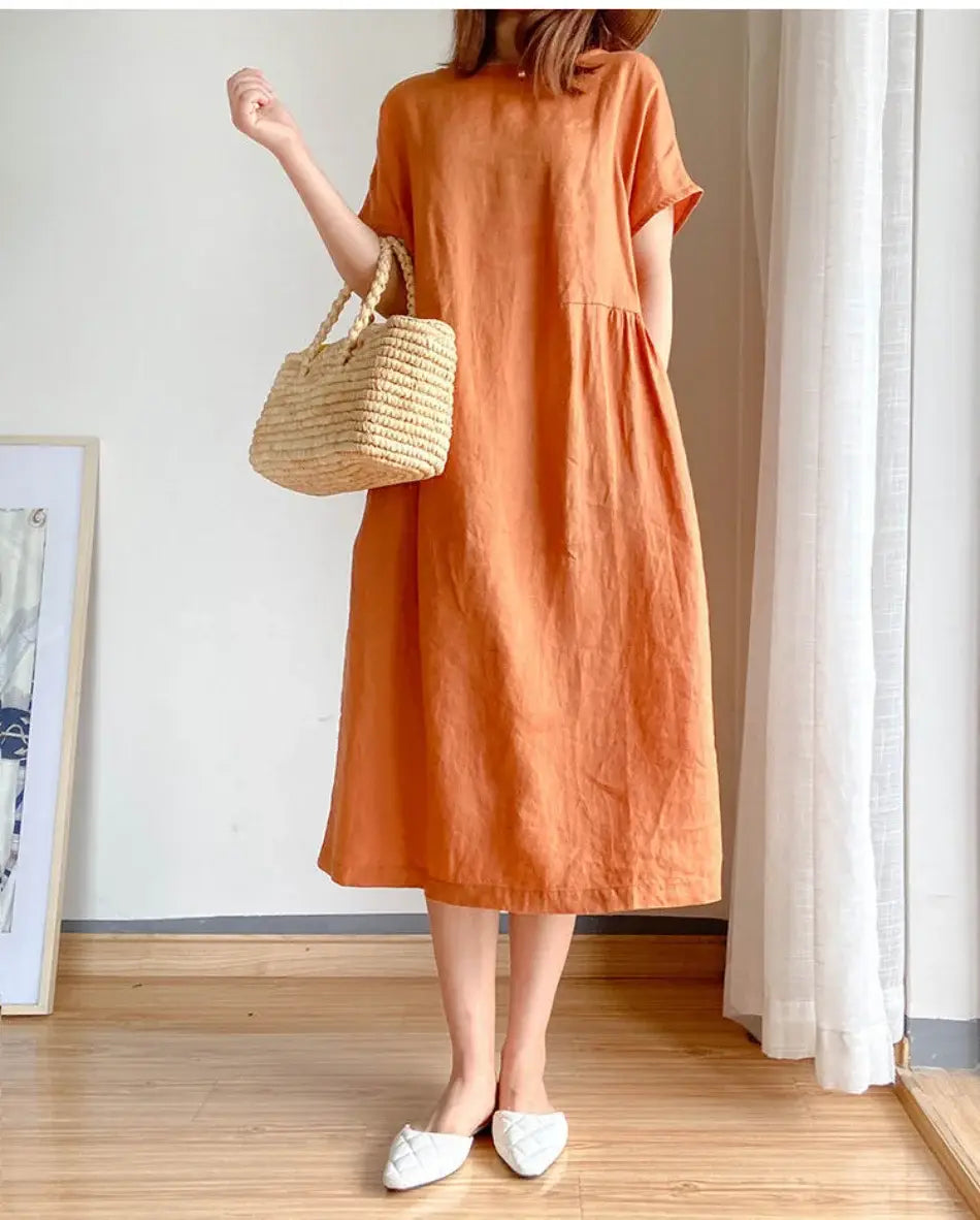 Summer Dress – Comfortable A-Line Midi Dress for Women