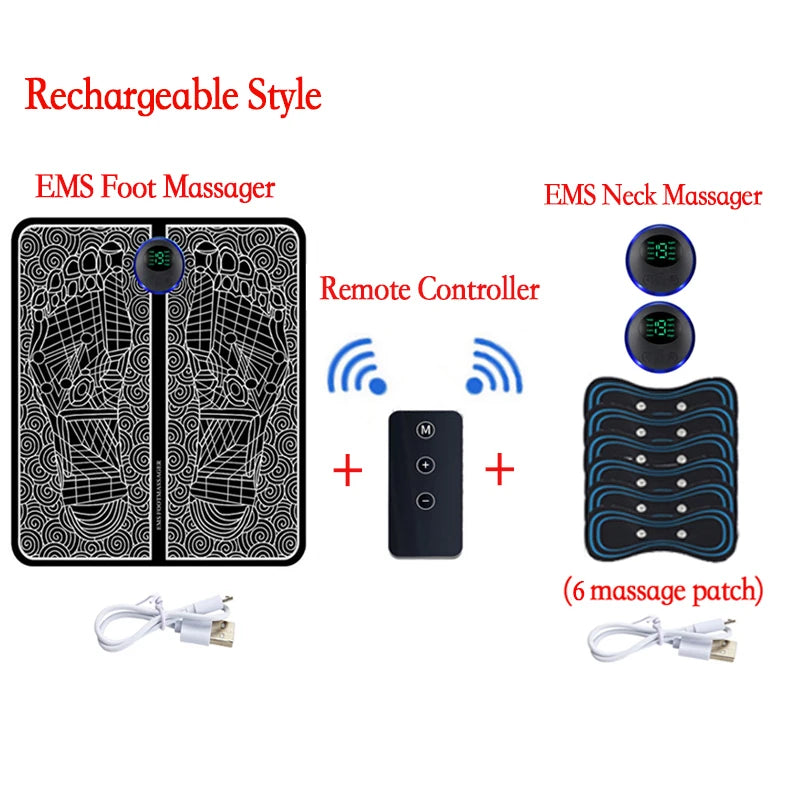 EMS Foot Massage Pad with Multi Mode Muscle Relief for Home Fitness