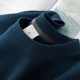 Waffle Short Sleeve T Shirt Unisex Loose Fit Casual Japanese Style
