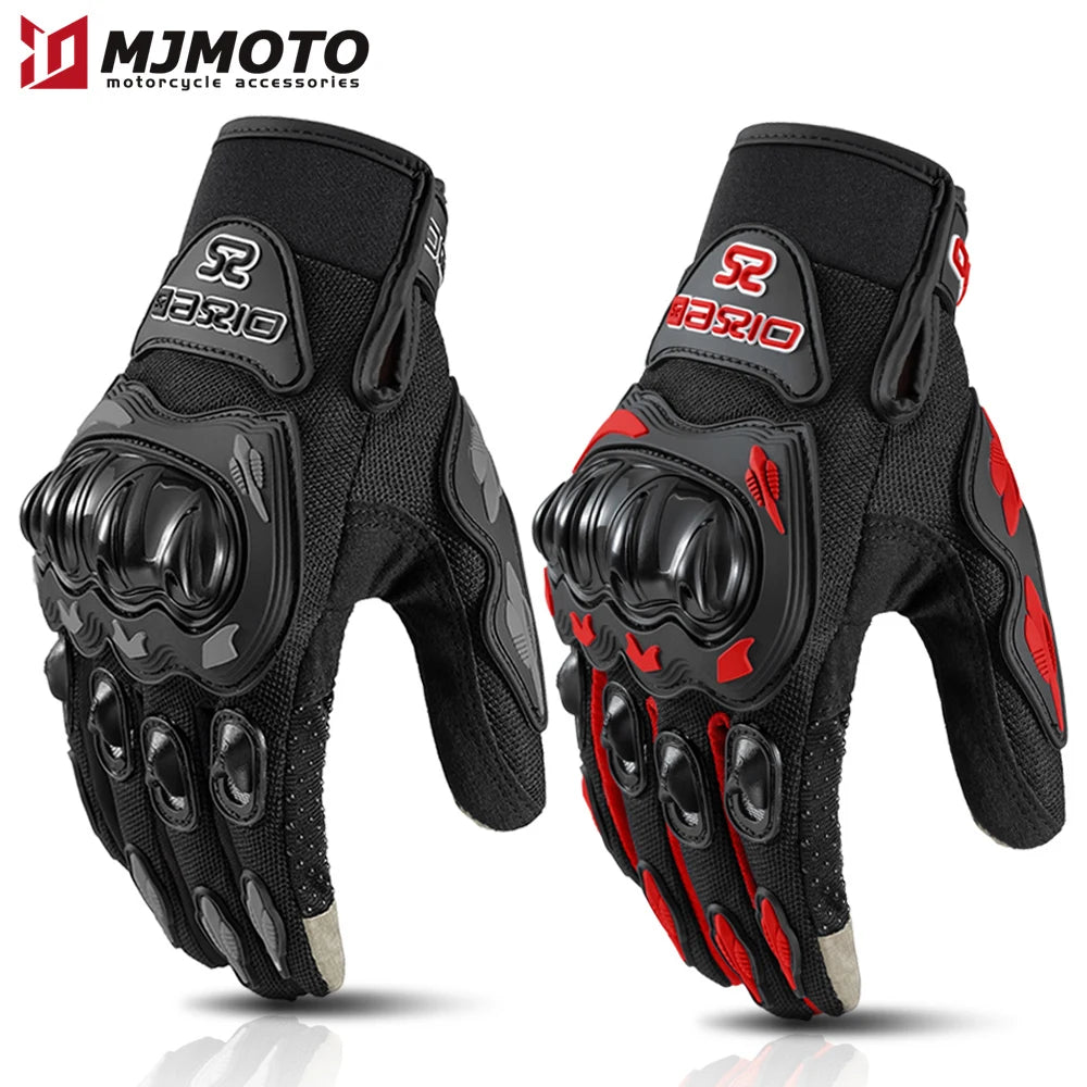Summer Full Finger Motorcycle Gloves Breathable Touch Screen Racing