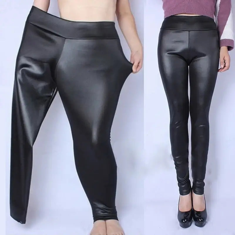 High Elastic Stretch PU Leather Pencil Pants