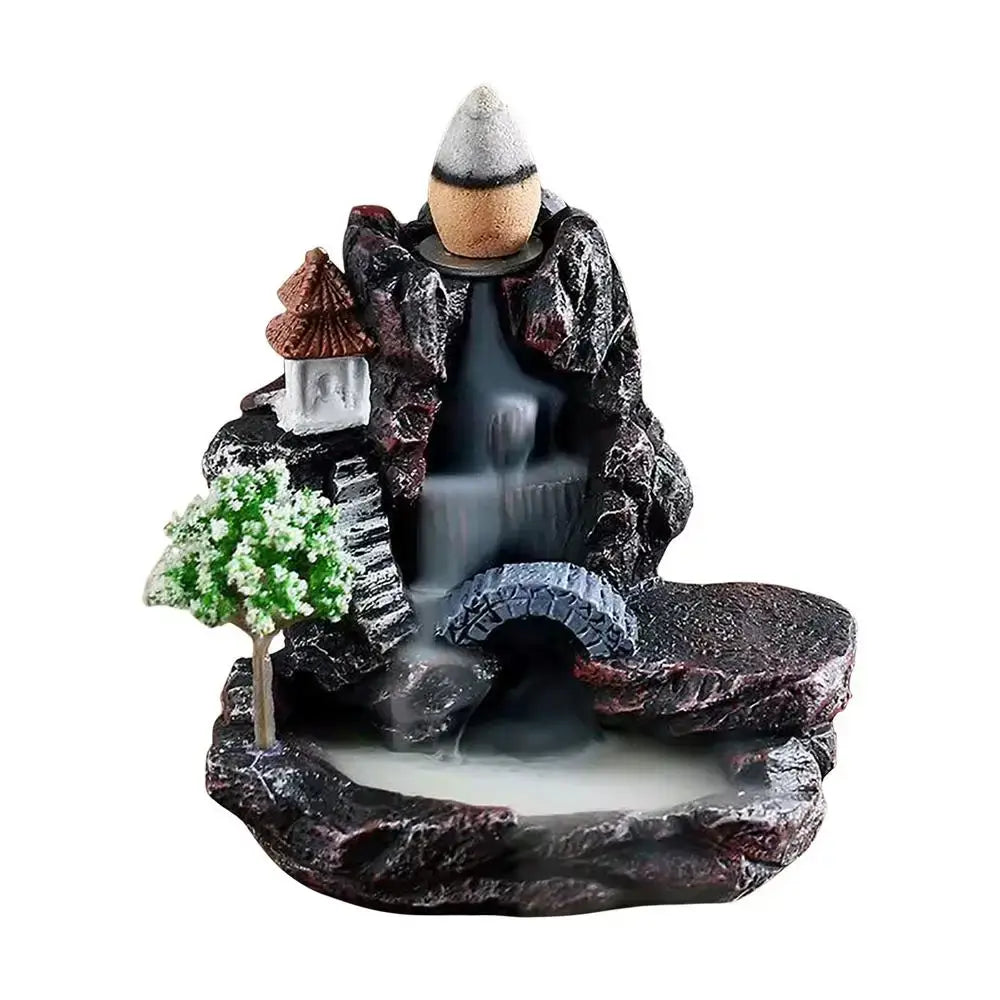 Ceramic Waterfall Backflow Incense Burner for Sandalwood Aromatherapy