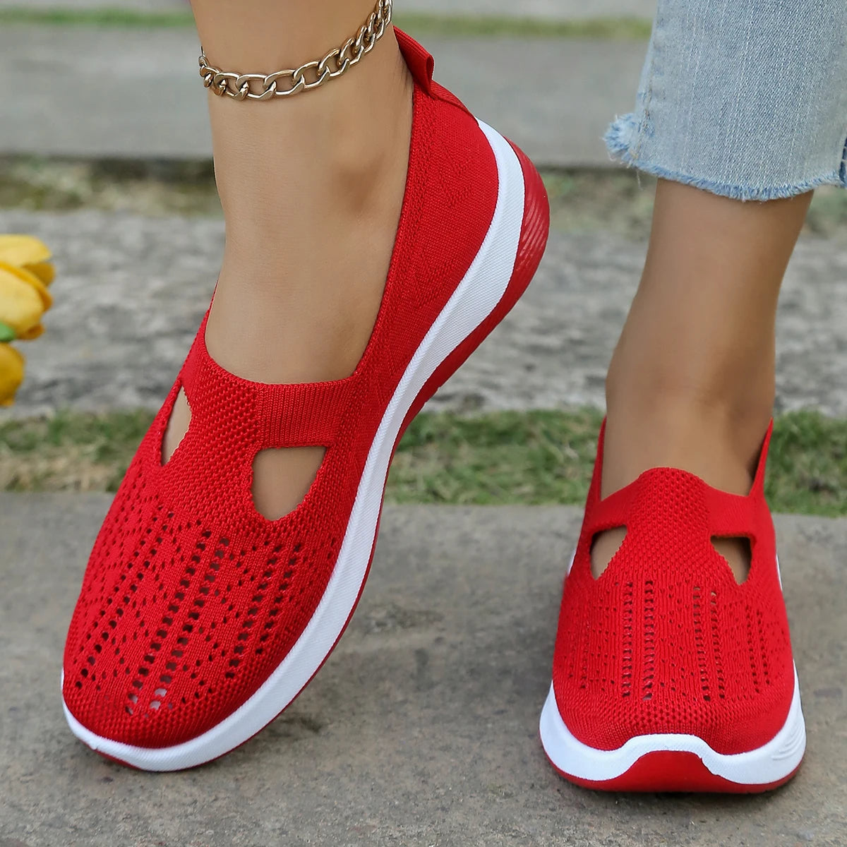 Women's Sports Shoes Flying Woven Mesh Breathable Summer Sneakers