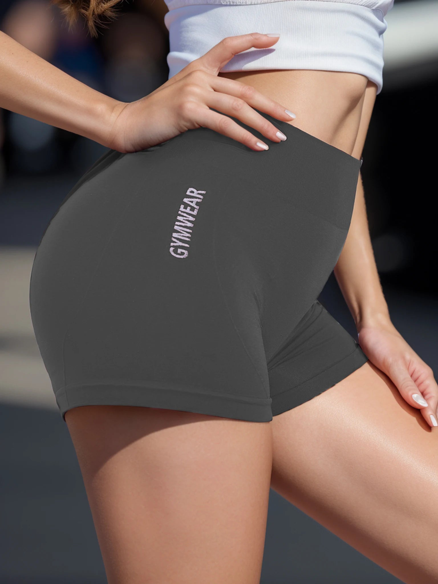 High Waist Yoga Cycling Shorts Breathable Athletic Performance Fitness