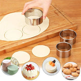 Stainless Steel Biscuit Mold 5 Piece Round Set for Pastry and Baking