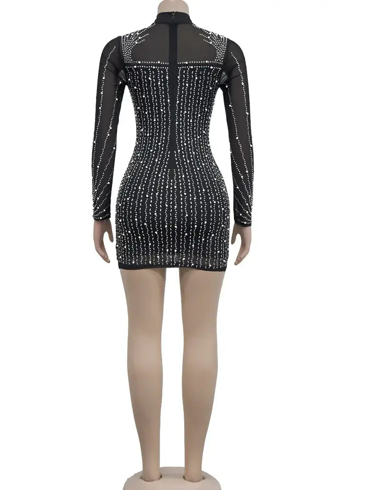 Beyprern Mini Dress - Stylish Crystal Fringed Dress for Birthdays