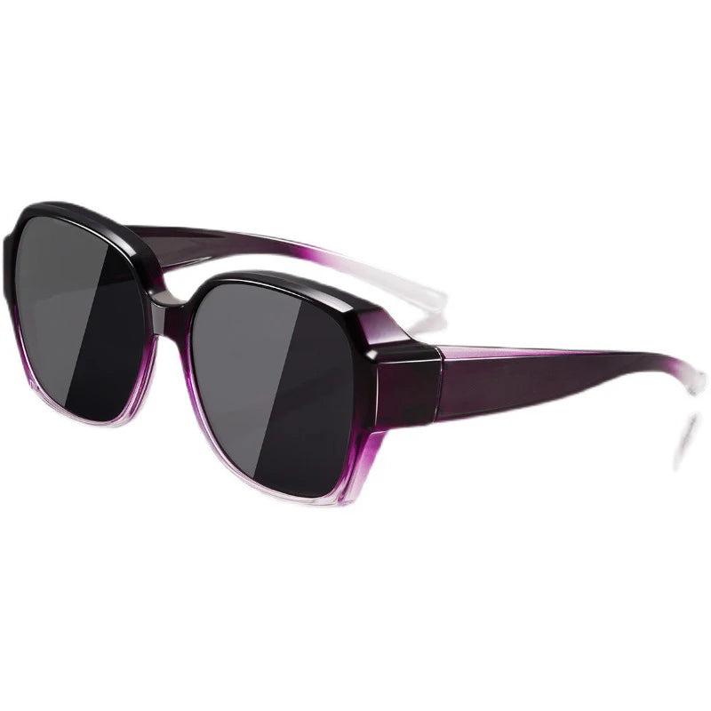 Round Polarized Fitover Sunglasses Vintage Portable Eyewear for Driving