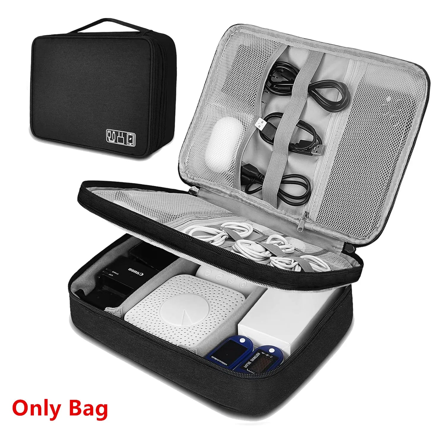 Cable Storage Bag Electronic Organizer Waterproof Portable Travel Pouch