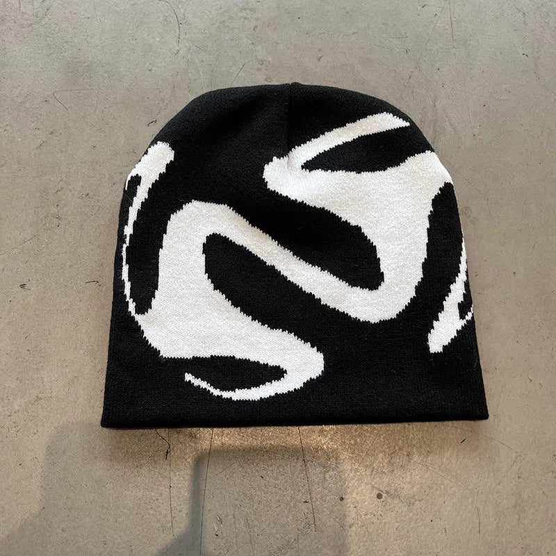 Knitting Beanies Y2k Goth Tooth Caps Warm Vintage Streetwear