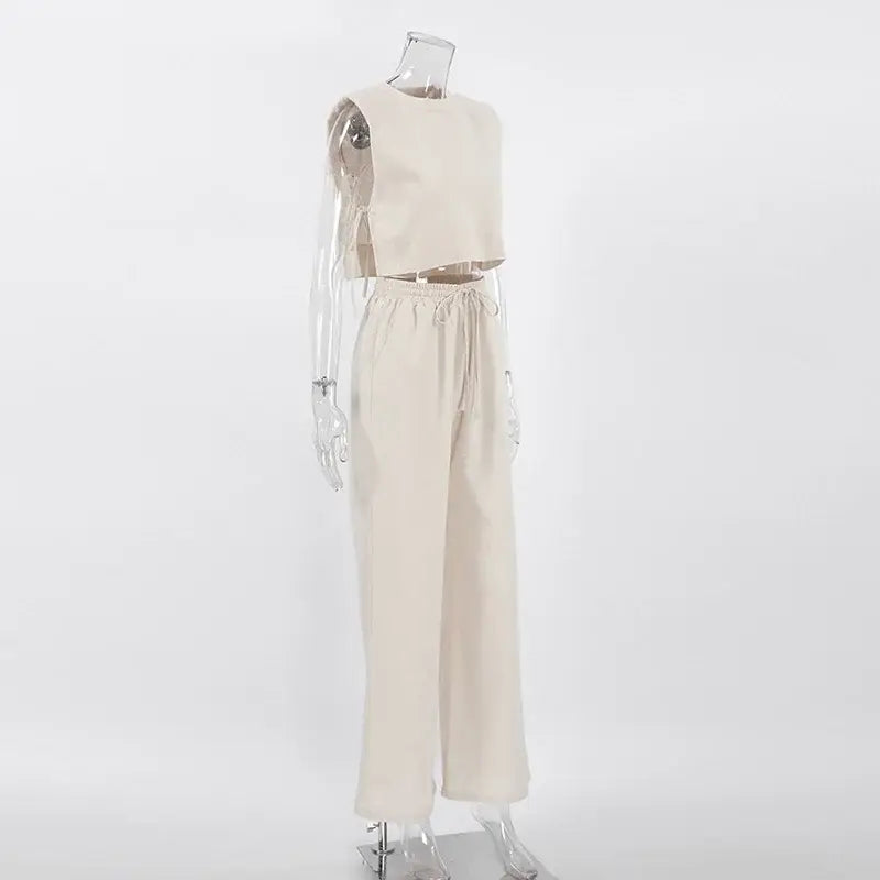 Women’s Linen Pant Set - Chic Holiday Outfit for Effortless Style