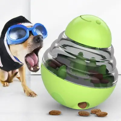 Interactive Dog Toy with Slow Food Dispenser IQ Treat Ball - Green-2