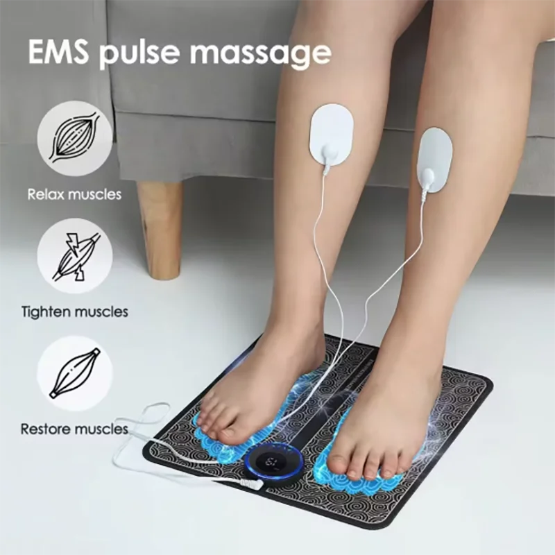 EMS Foot Massage Pad with Multi Mode Muscle Relief for Home Fitness