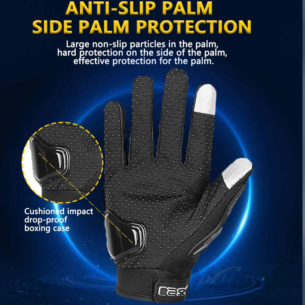 Summer Full Finger Motorcycle Gloves Breathable Touch Screen Racing