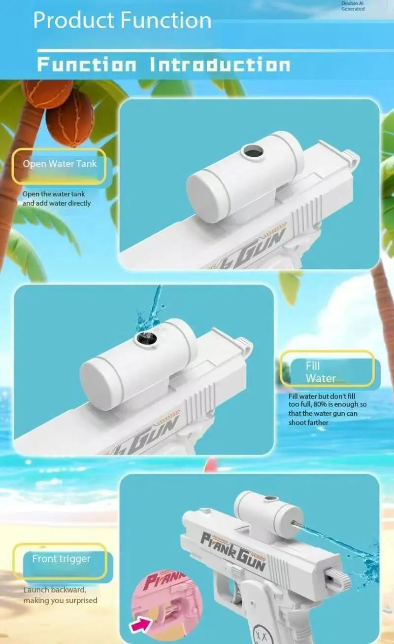 Reverse Water Gun Tactical Mini Sprayer for Summer Prank Pool Fights
