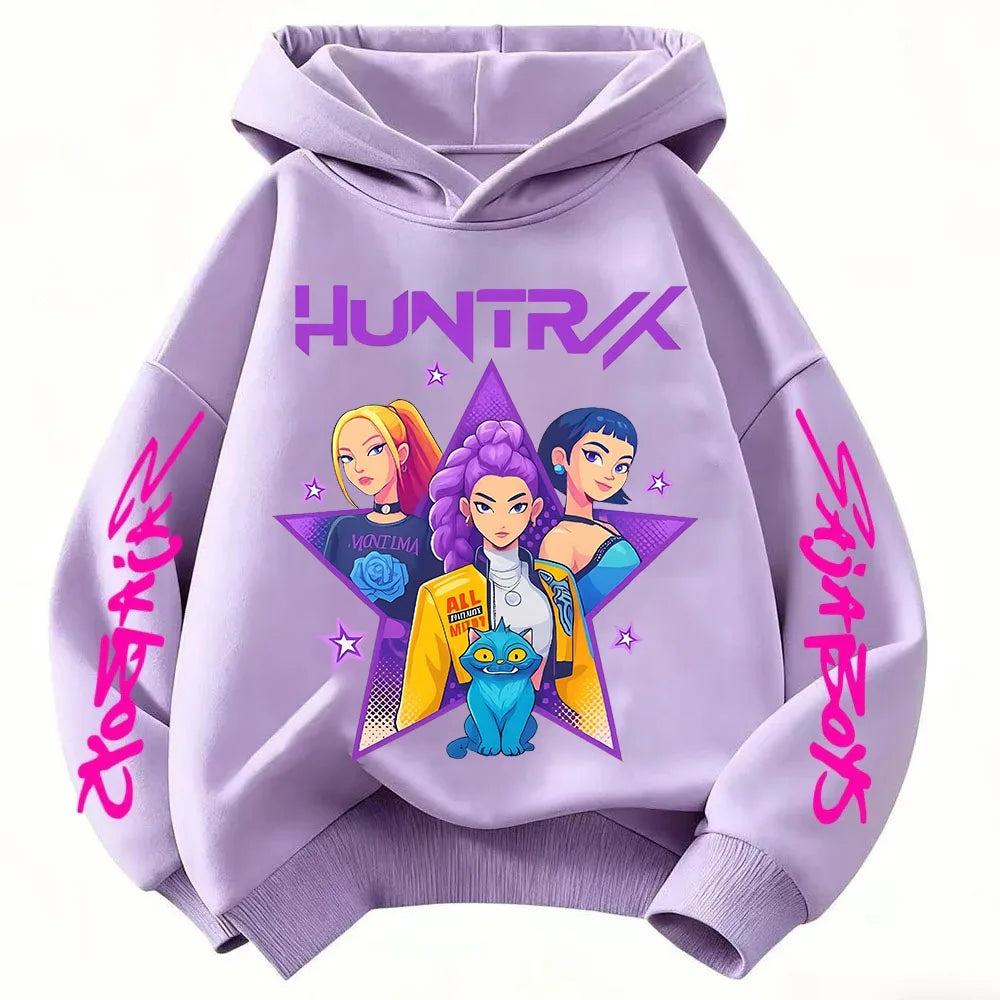 Huntrx Mira Rumi Zoey Long Sleeve Rope Type Hoodie Hip Hop Style