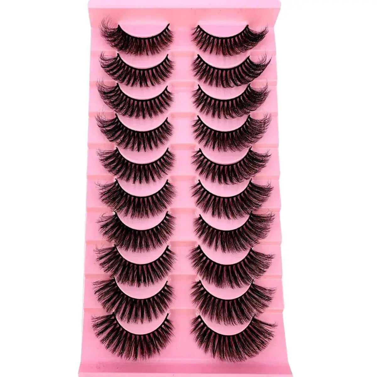 Cat Eye Lashes with 8D Wispy Faux Mink – 10 Pairs Set