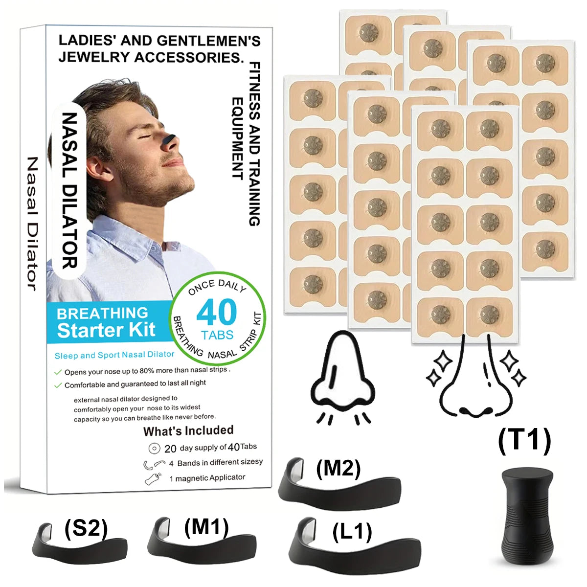 Magnetic Nasal Dilator Exercise Patch Set – Enhanced Airflow Support