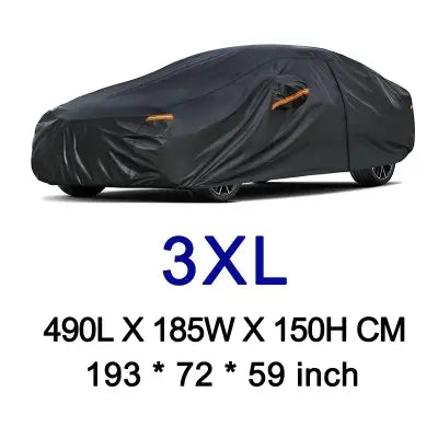 Kayme Black Heavy Duty Cotton Car Cover for All-Weather Protection - 3XL / spain