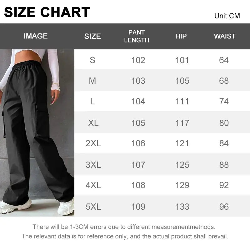 Vintage Streetwear Women’s Cargo Pants - High Waist Baggy Trousers with Oversized Pockets