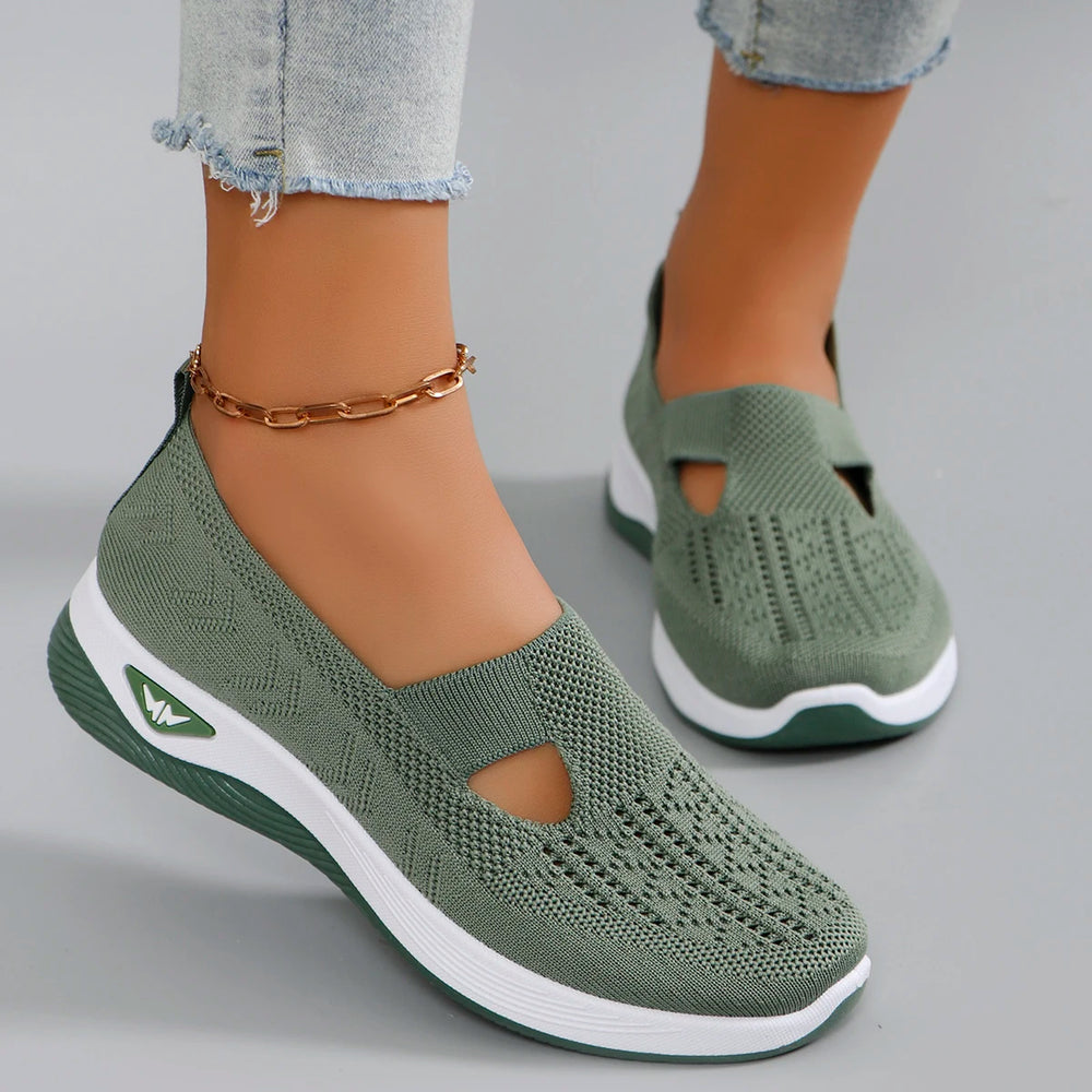 Spring new women’s sports shoes fashionable breathable lightweight non-slip wear-resistant casual sports shoes flat