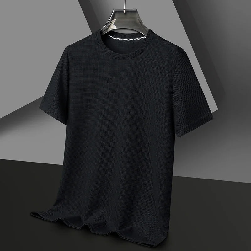Men's Short Sleeved Waffle T-shirt Casual Summer Style