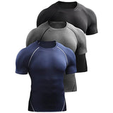 Men Summer Compression Shirt Elastic Quick Dry Gym Workout Tee