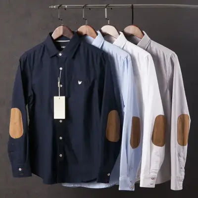 Spring Men’s Oxford Retro Shirt for Japanese Business Casual Wear