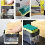 Kitchen Soap Dispenser Press with Cleaning Cloth for Dishwashing