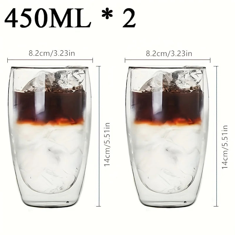 Double Wall Glass Espresso Mug Transparent Handmade Heat Insulated Drinkware