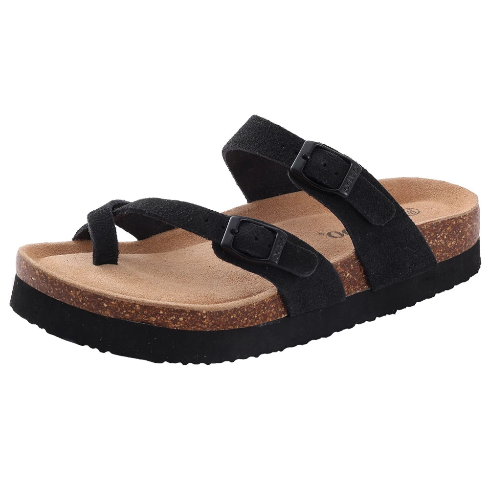 Cow Suede Mules with Arch Support for Indoor Outdoor Comfort