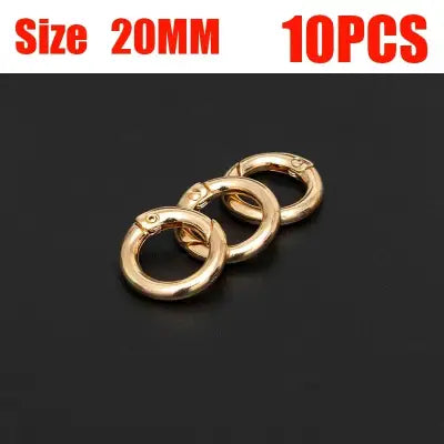 10pcs Metal Ring Spring Clasps for DIY Jewelry and Keychain Hooks - gold 20mm