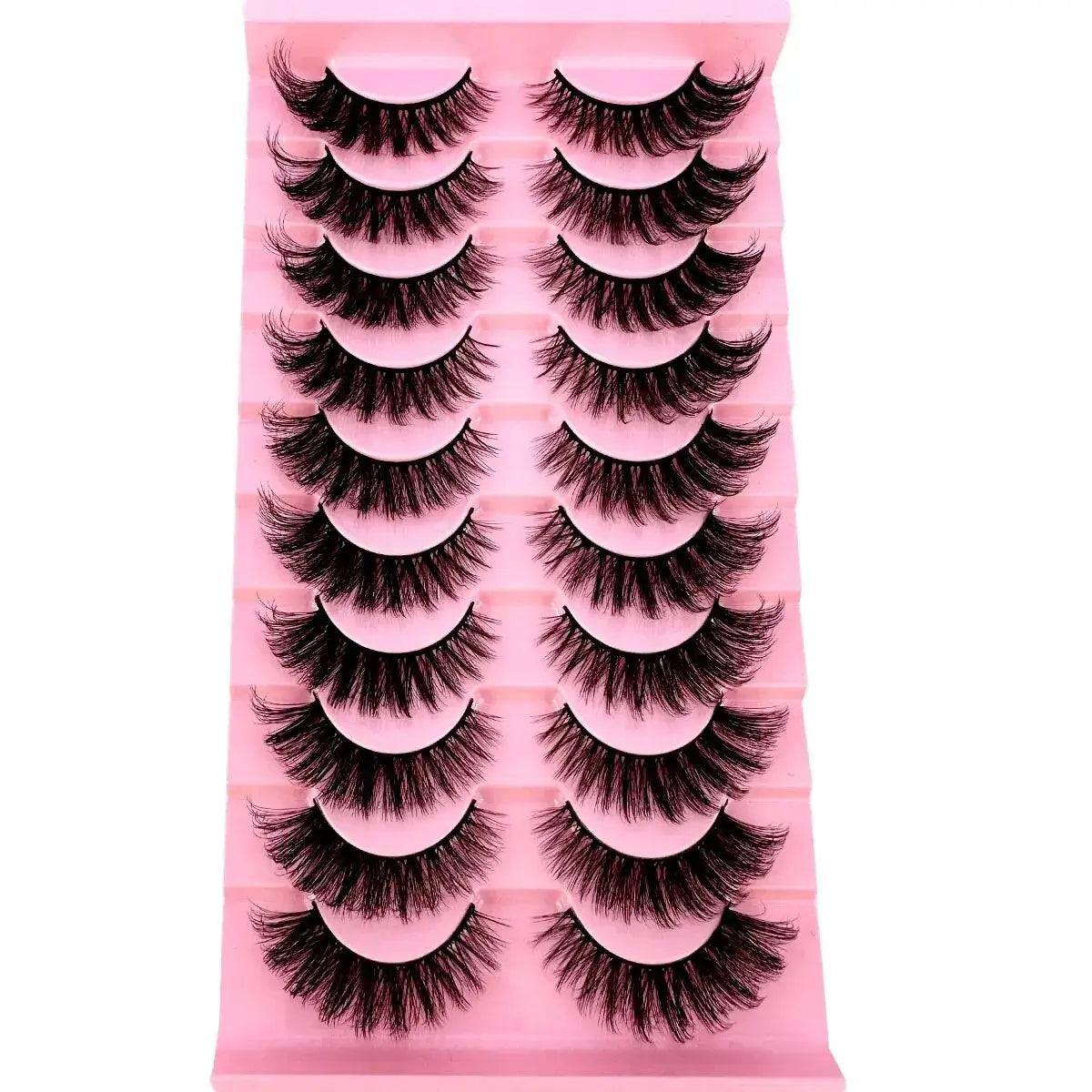 Cat Eye Lashes with 8D Wispy Faux Mink – 10 Pairs Set