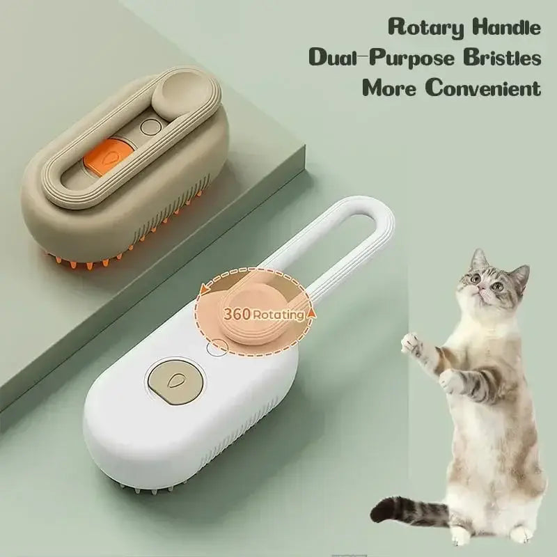 Electric Pet Brush – 3-in-1 Grooming Tool for Cats & Dogs