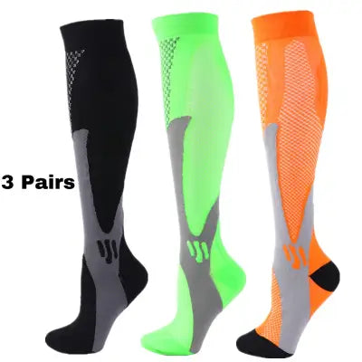 Home 3 Pairs Compression Socks 30mmHg for Varicose Veins and Edema - MIX003-171 / L-XL