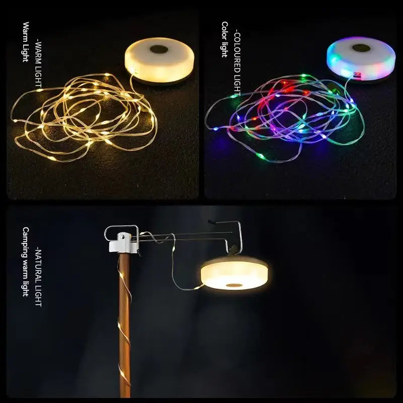 LED Camping Lamp Strip 10M Waterproof Recyclable Light for Outdoor