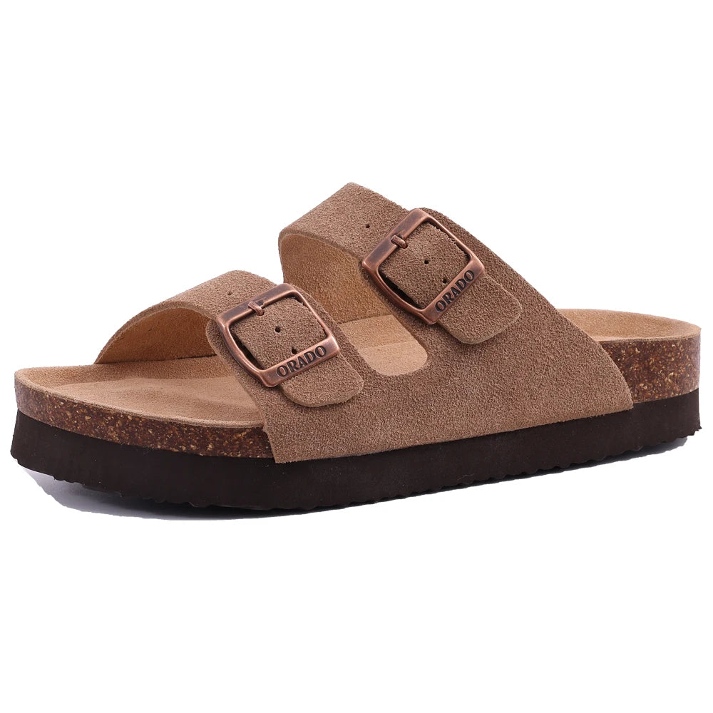 Cow Suede Mules with Arch Support for Indoor Outdoor Comfort