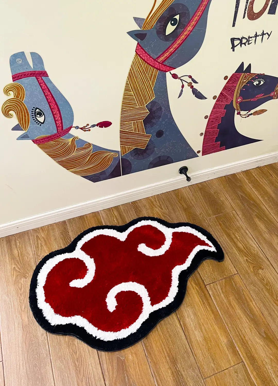 Japanese Anime Red Cloud Rug