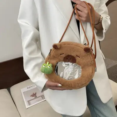 Capybara Plush Backpack Kawaii Mini Shoulder Bag for Kids and Girlfriends - CPBLA Frog Bag / One size